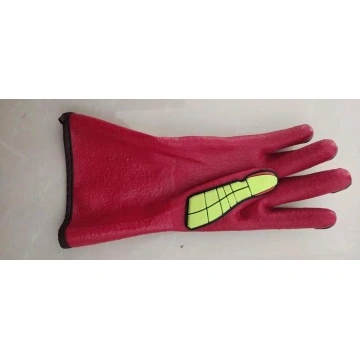 TPR on long cuff PVC anti impact construction work industrial chemical gloves